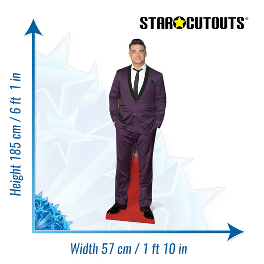 CS589 Robbie Williams - Purple Suit Height 185cm Lifesize Cardboard Cutout