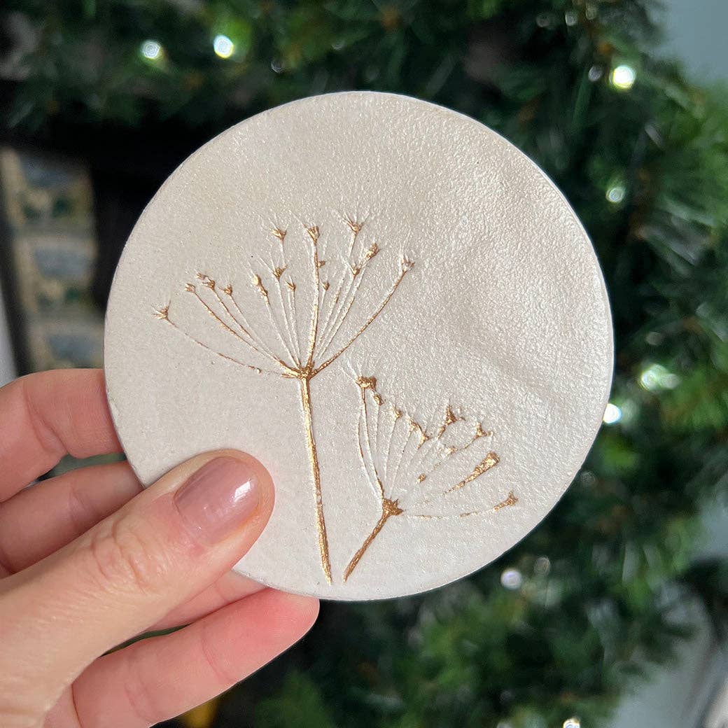 Gold Wild Flower Ceramic Coasters - LIMITED EDITION