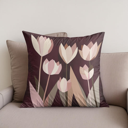 Geometric Tulip Cotton Cushion