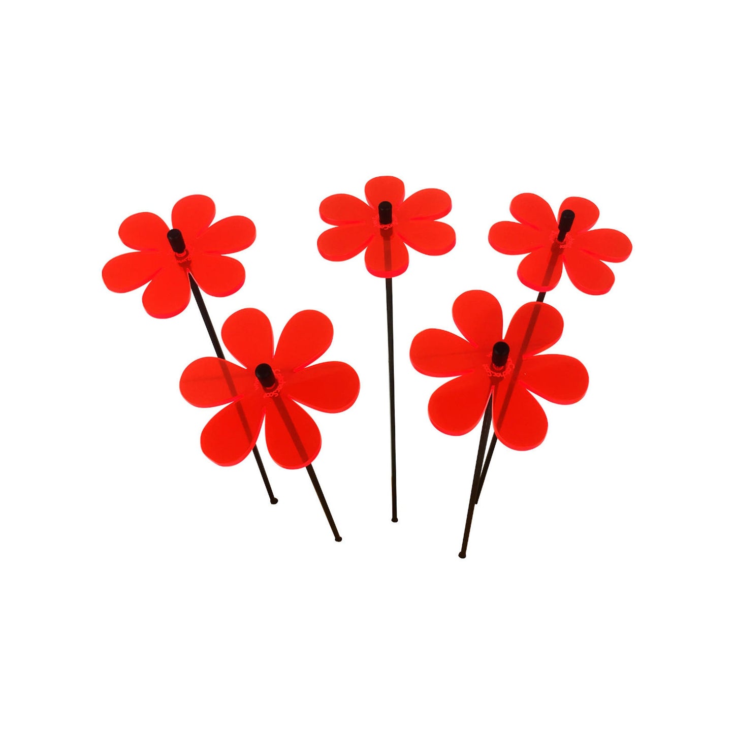 Small Garden Décor Ornaments Set of 5 'Daisy'