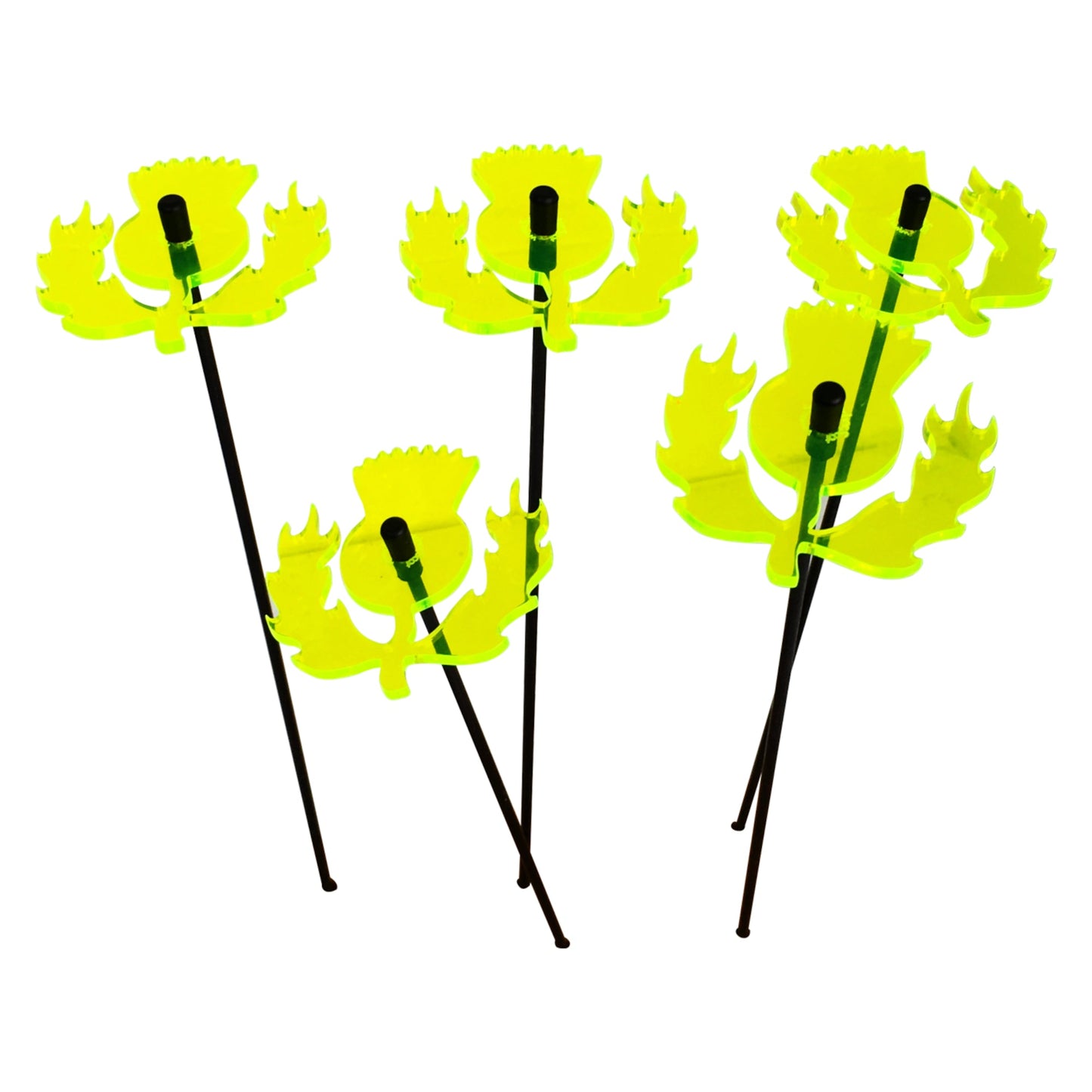 Small Garden Décor Ornaments Set of 5 'Scottish Thistle'