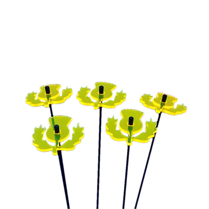 Medium Garden Décor Ornaments Set of 5 'Scottish Thistles'