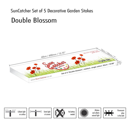 Garden Décor Ornaments Set of 5 'Double Blossoms'