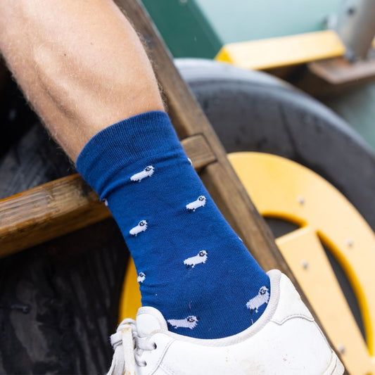 Navy Sheep Bamboo Socks