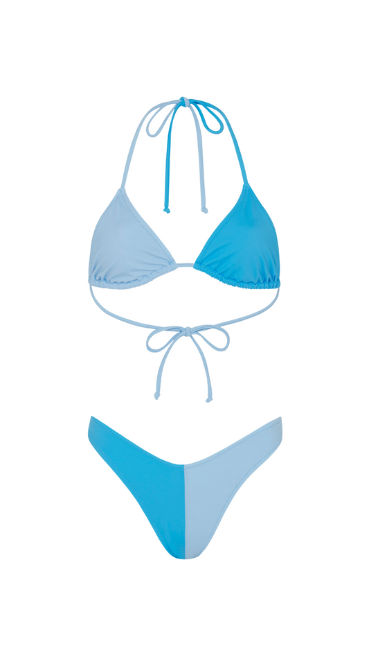 Blue Colour Duo Bikini Top