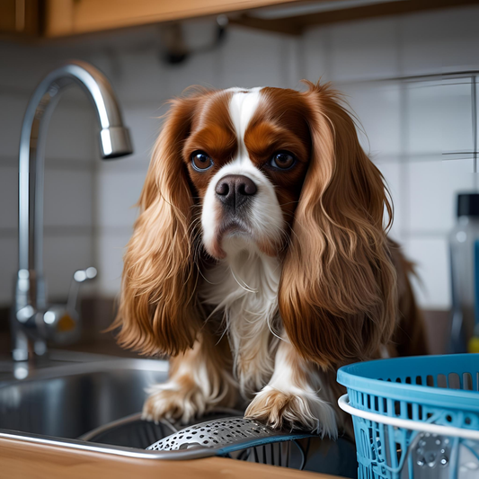 Royal Cuddle Break: Cavalier King Charles Spaniel Tea Towel