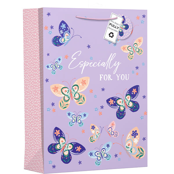 Extra Large Gift Bag with Butterfly Design (W330 x H460 x D140 mm)