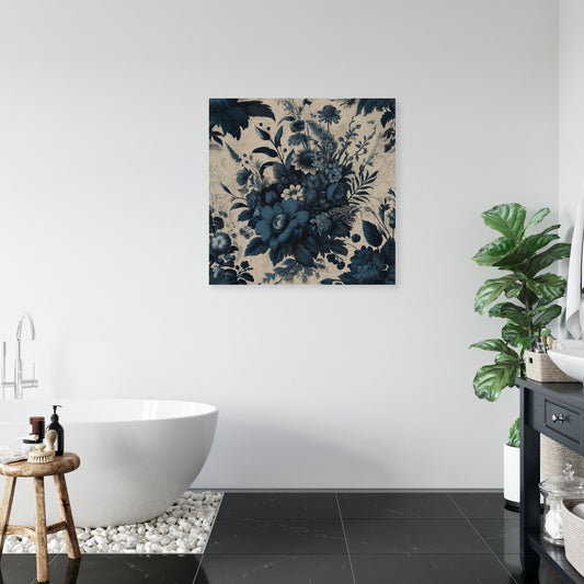 Vintage Navy Botanicals Canvas