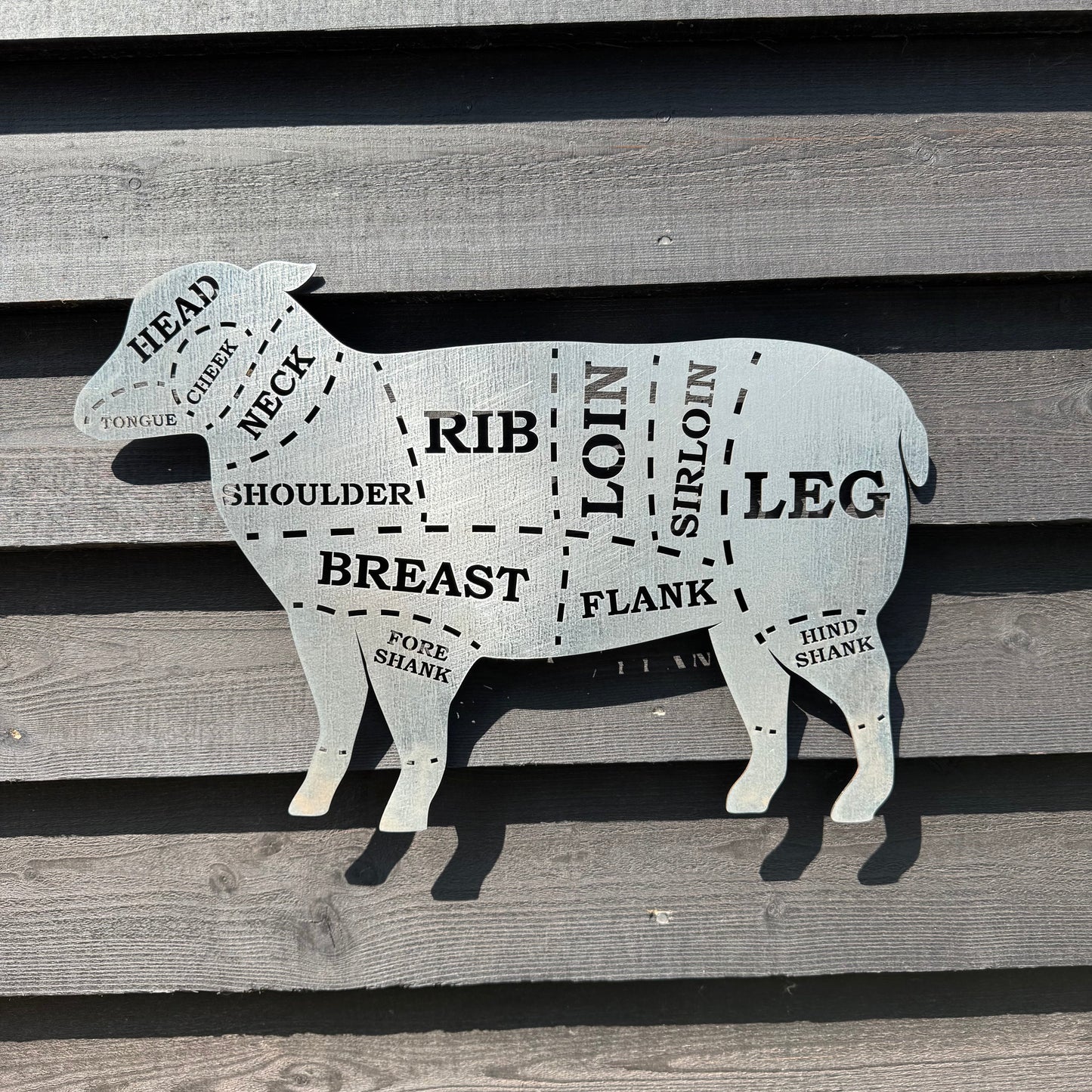 Galvanized Steel Butchers Lamb Wall Decoration.