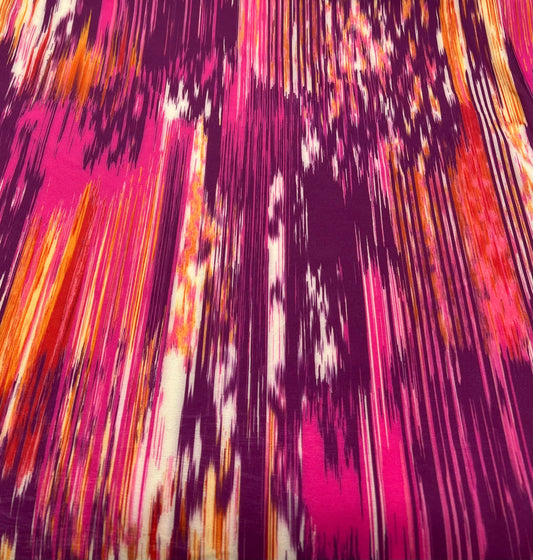 Purple Mix Printed Swimwear / Sportswear 4 Way Stretch Fabric