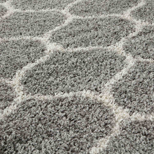 Moroccan Grey Shaggy Rug | 610