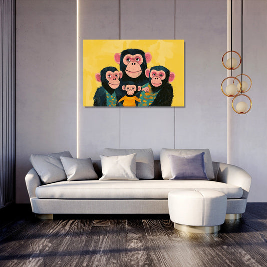 Chimpanzee Family Canvas