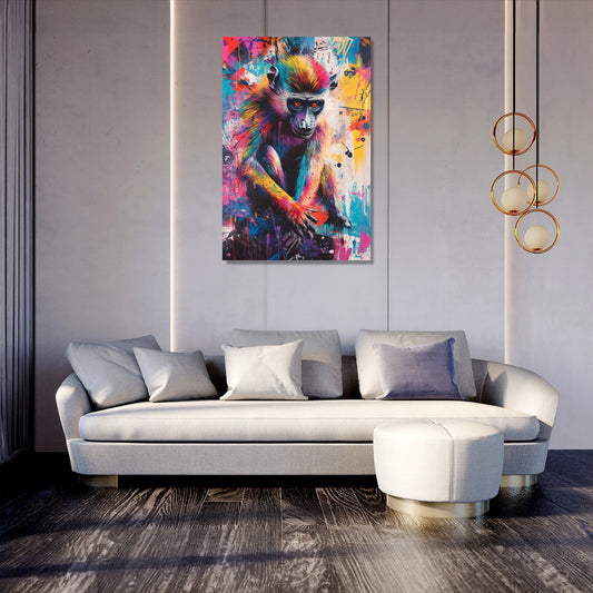 Rainbow Baboons Canvas