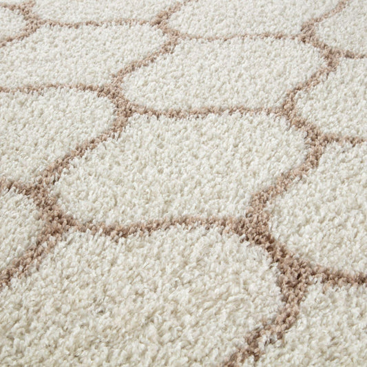 Moroccan Ivory Shaggy Rug | 630