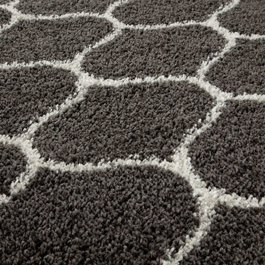Moroccan Dark Grey Shaggy Rug | 640