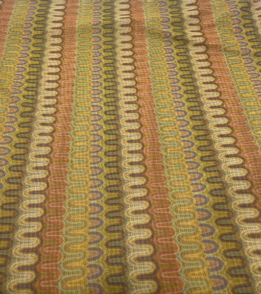 Multi Colour Wave Stripe Print Mesh Fabric Stretch
