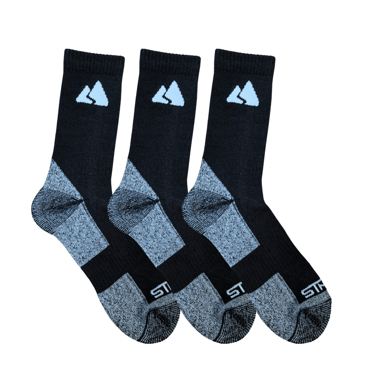 Black Merino Wool Hiking Socks | Winter Trekking | Unisex
