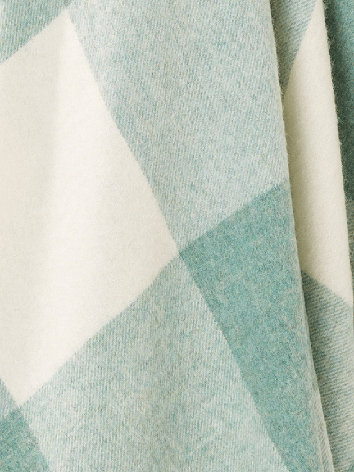Pastel Block Check Merino Lambswool Throw - Eucalyptus