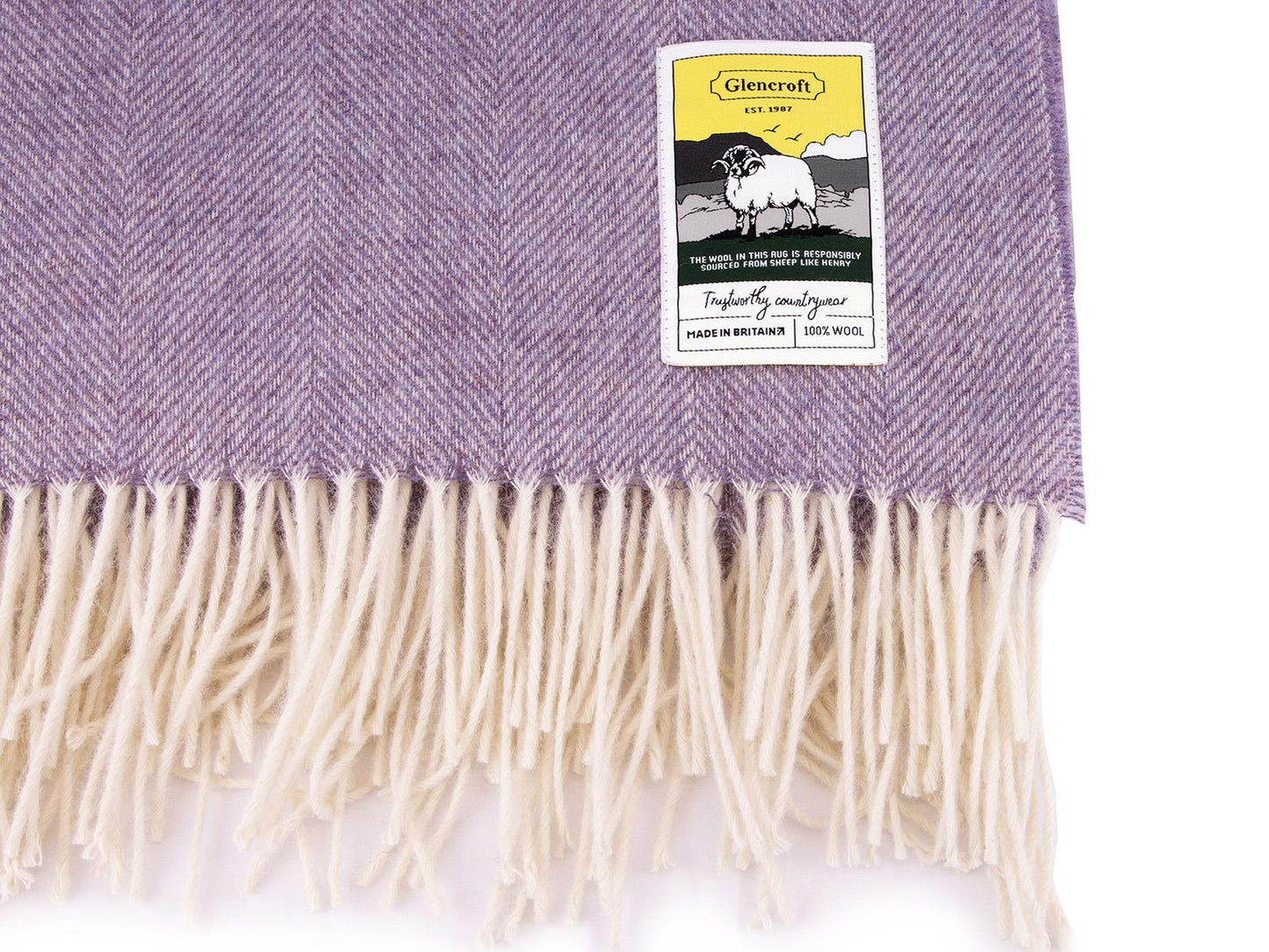 Herringbone Pure New Wool Blanket - Heather