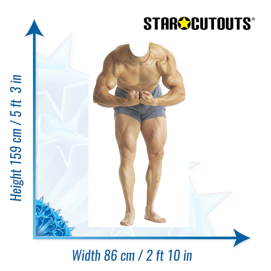 SC699 Muscle Man 'Stand-In' Cardboard Cut Out Height 159cm