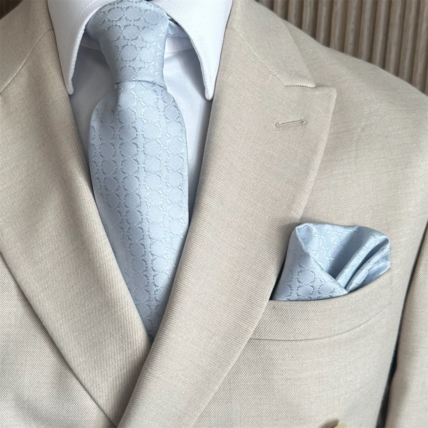 Iceberg Blue Textured Pocket Square