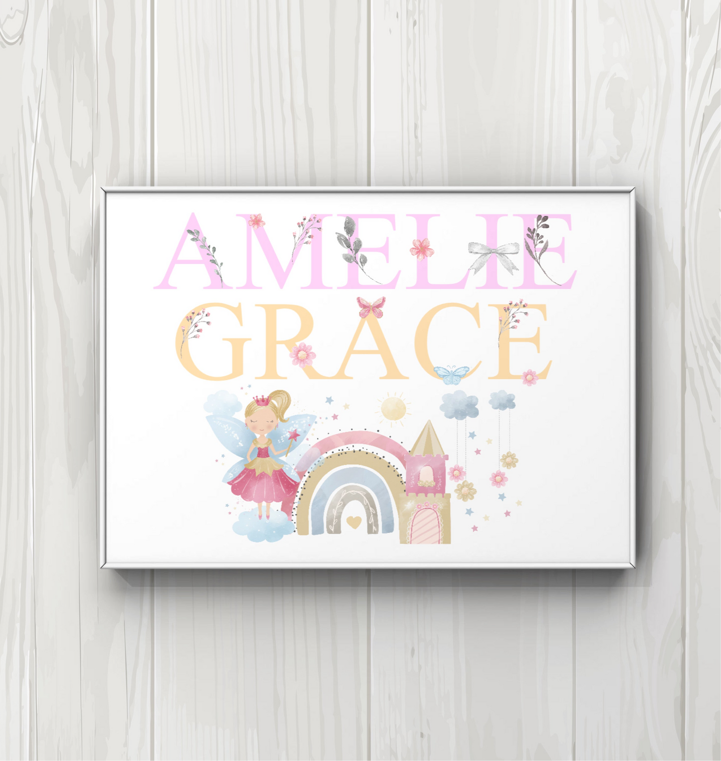 Personalised Name A4 Newborn Nursery PRINT UNFRAMED