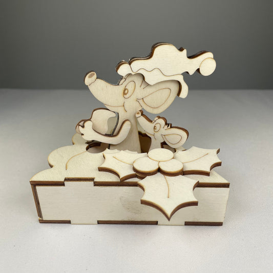 Festive Mice in the Pie - Pre-Built Model by Curious Rabbit ®