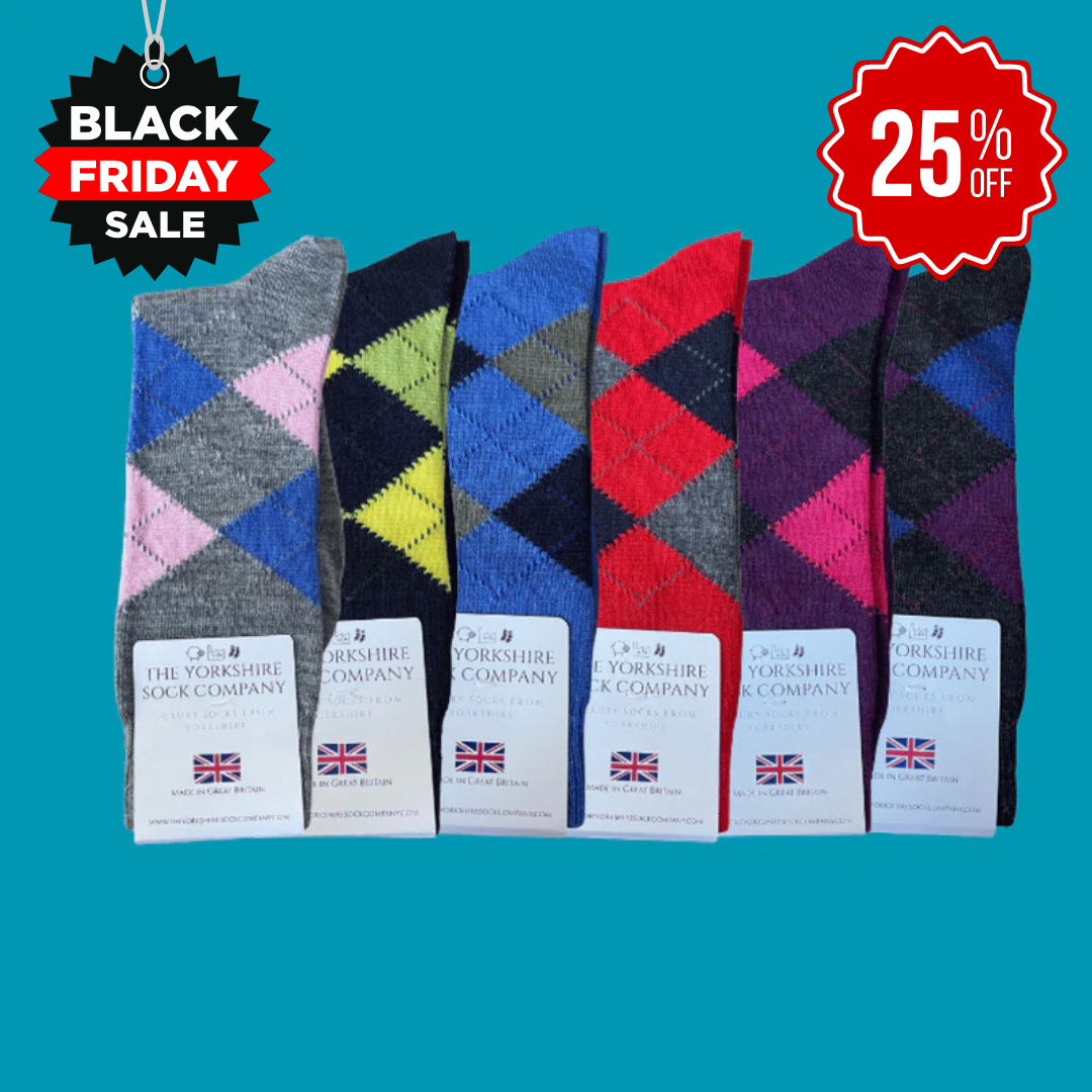 Ripley Argyle Merino Socks - 6 Pair Bundle