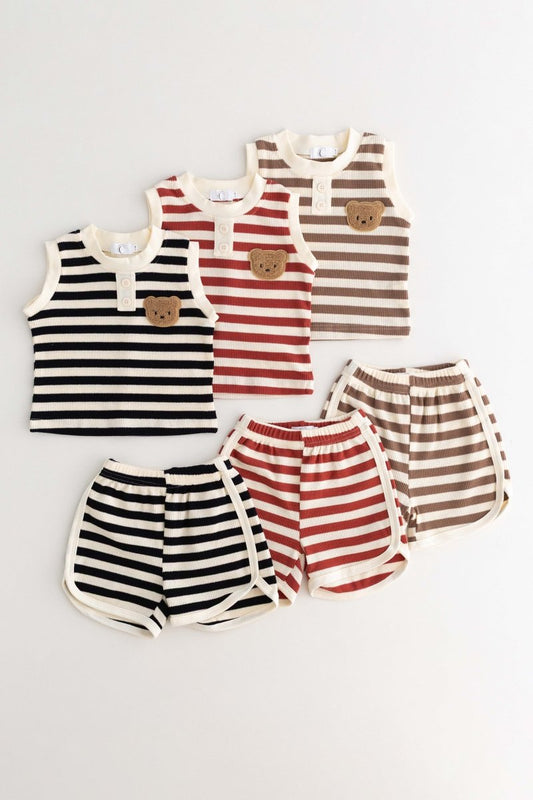 The Bear Beach Stripe Shorts & T-Shirt