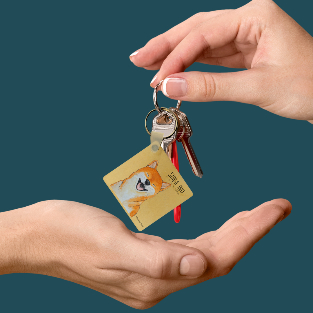 Keys? Escaped. Like Me. – Shiba Wooden Keyring