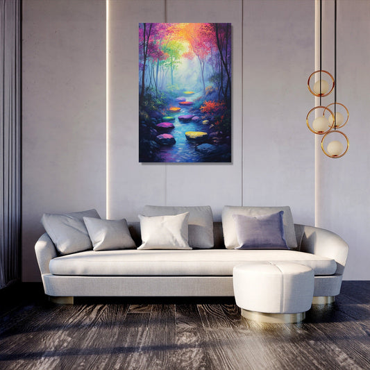 Rainbow Glow Forest Canvas