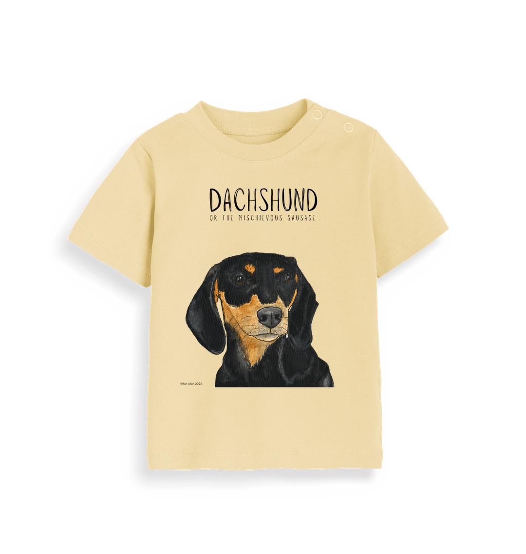 Black & Tan Dachshund Baby Tee – Small But Mighty!