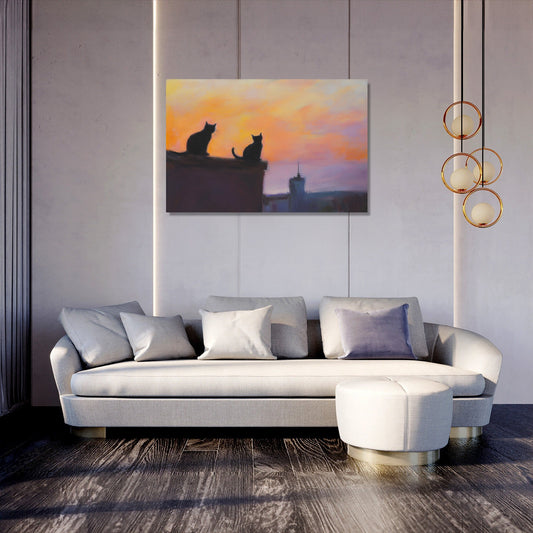 Twilight Cats Canvas