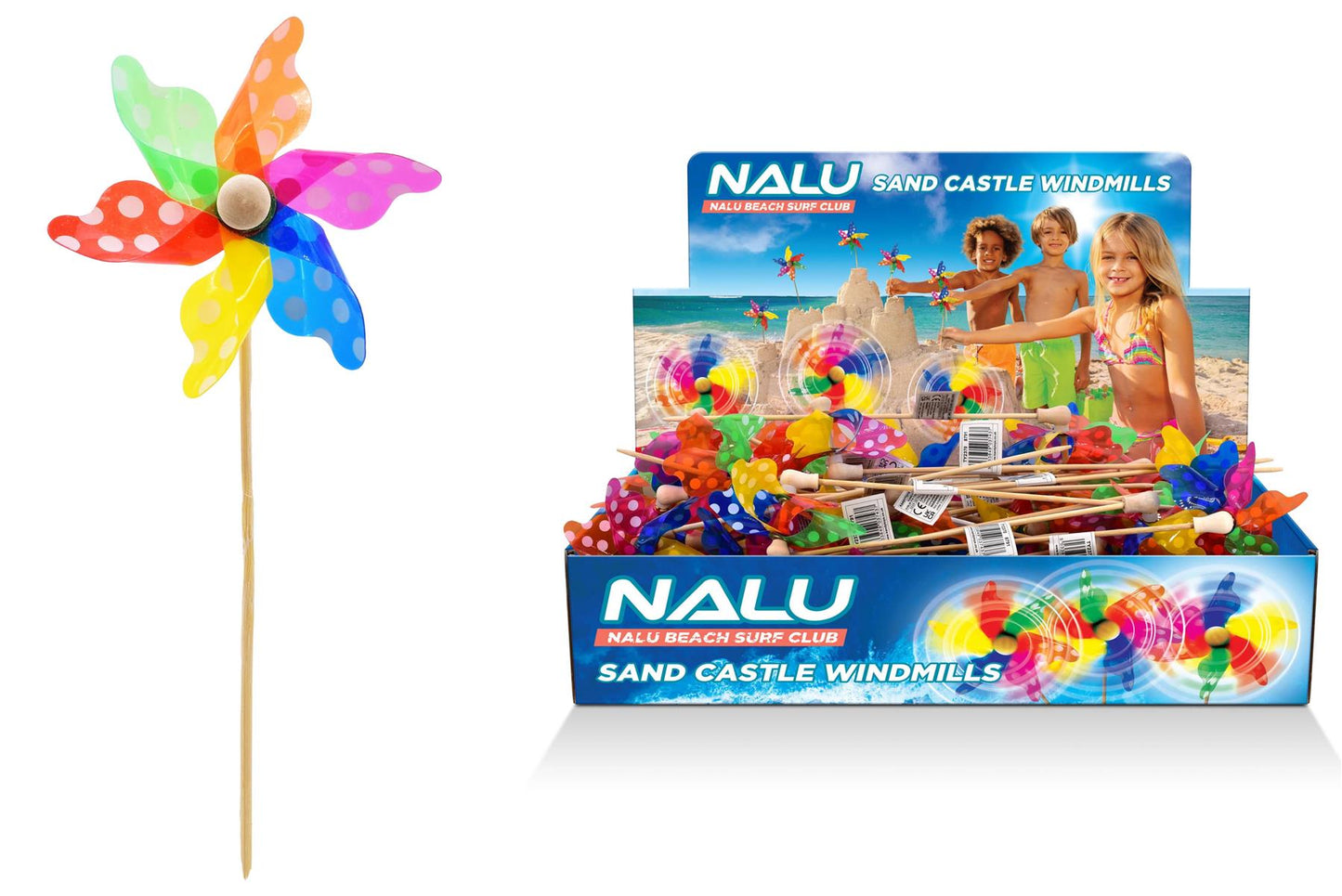 Colourful Polka Dot Sand Castle Windmill