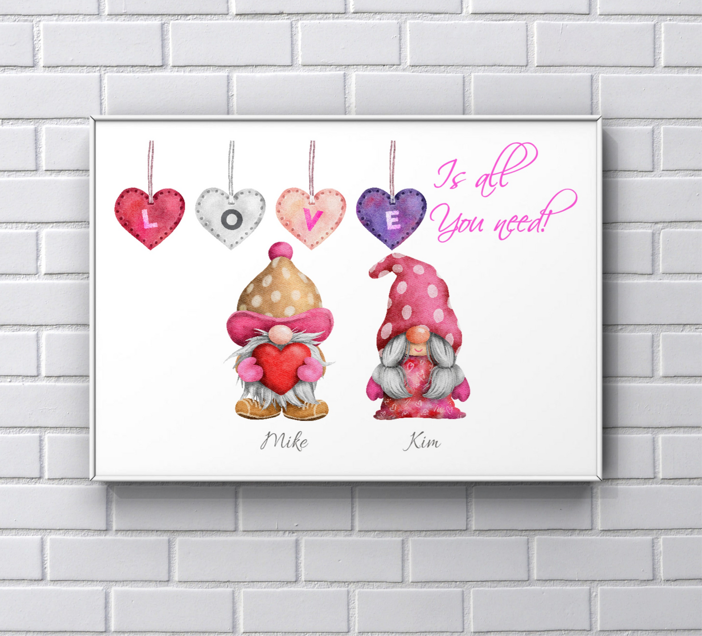 Gonk personalised Valentine’s Day Print