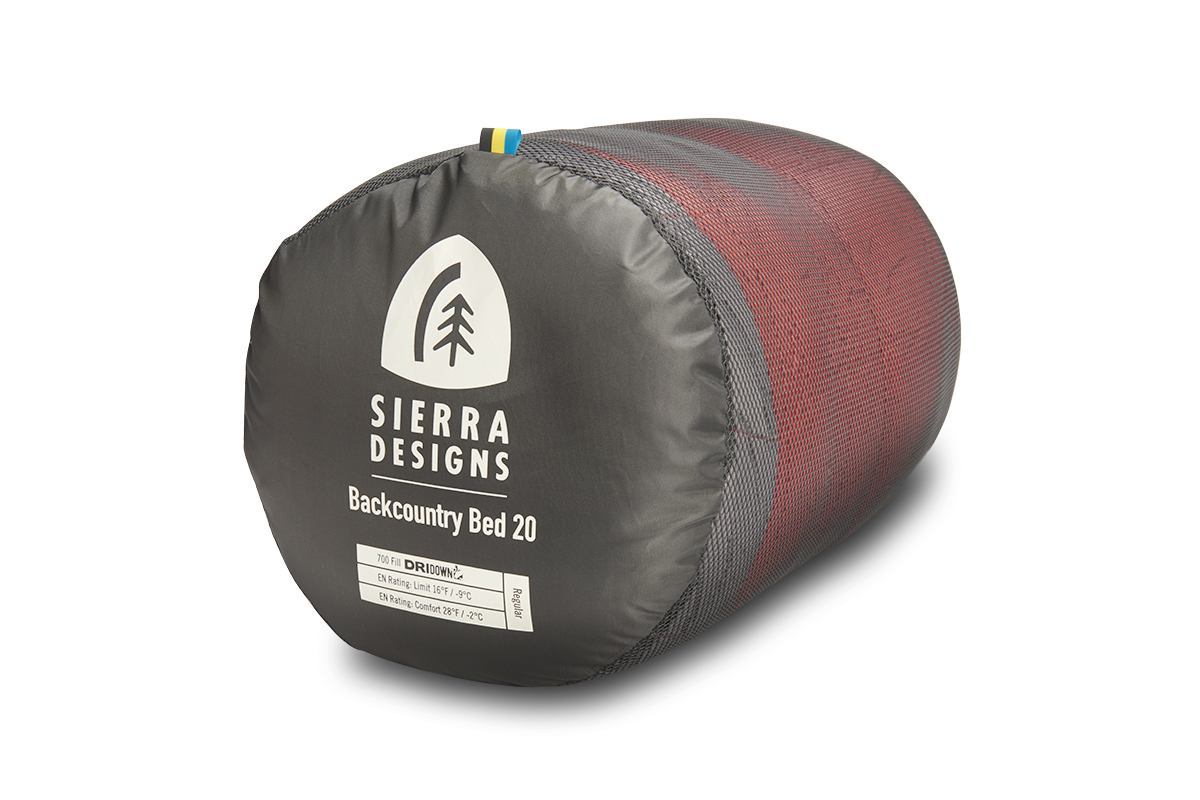 Sierra Designs Backcountry Bed Duo 20°F (-7°C) 650-Fill DriDown 2-Person Sleeping Bag - One Size - Red/Grey