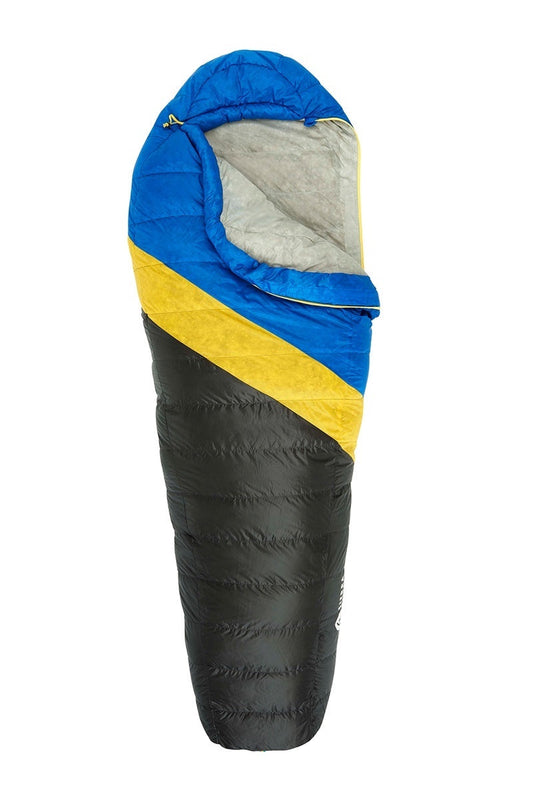 Sierra Designs Nitro 35°F (-3°C) 800-Fill DriDown Sleeping Bag - Long - Blue/Yellow/Peat