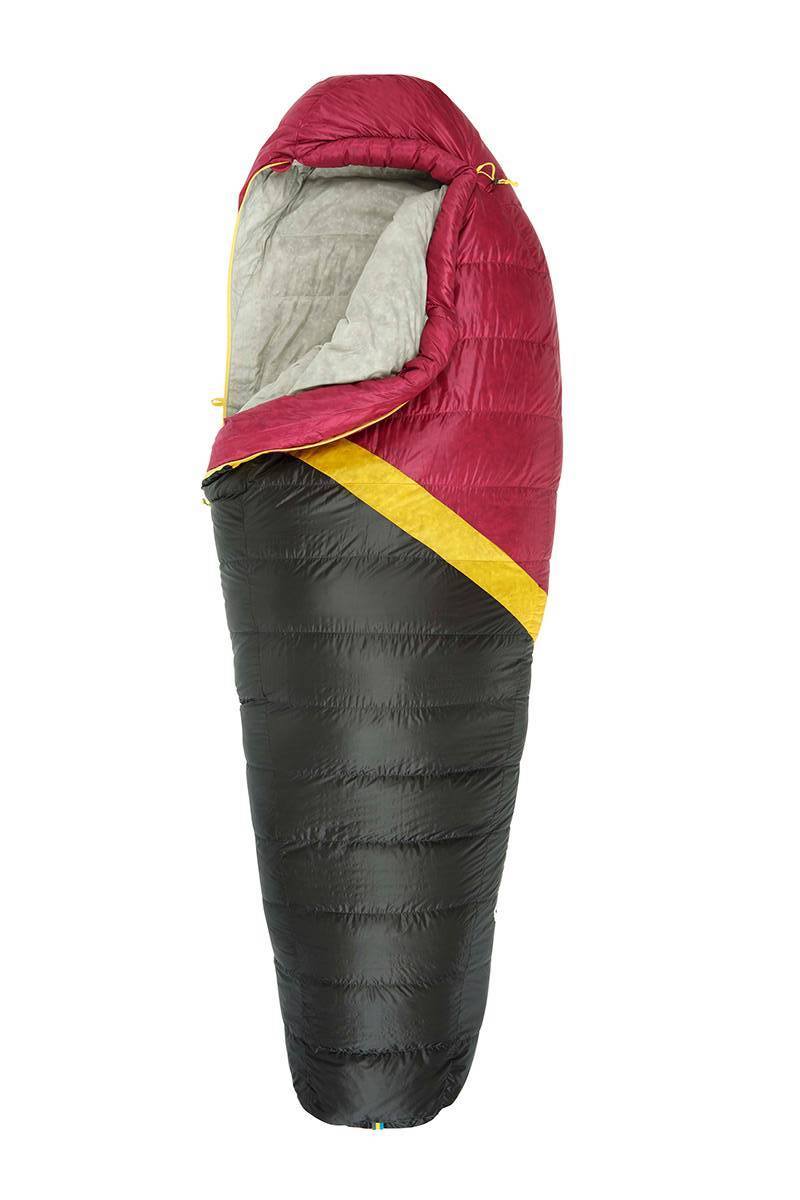 Sierra Designs Women's Nitro 20°F (-7°C) 800-Fill DriDown Sleeping Bag - Regular - Sangria/Yellow/Peat