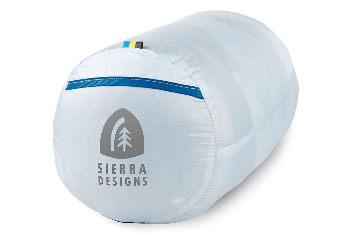 Sierra Designs Women's Get Down 20°F (-7°C) 550-Fill DriDown Sleeping Bag - Regular - Light Blue/Blue