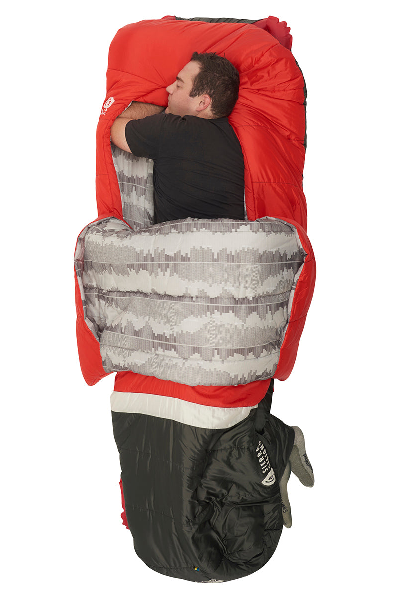 Sierra Designs Frontcountry Bed 20°F (-7°C) Synthetic Sleeping Bag - Regular - Red/Grey