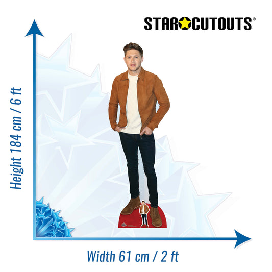 CS718 Niall Horan Suede Jacket Height 184cm Lifesize Cardboard Cut Out With Mini