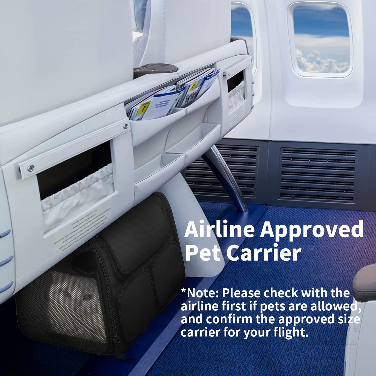 FUKUMARU Cat Carrier, Black