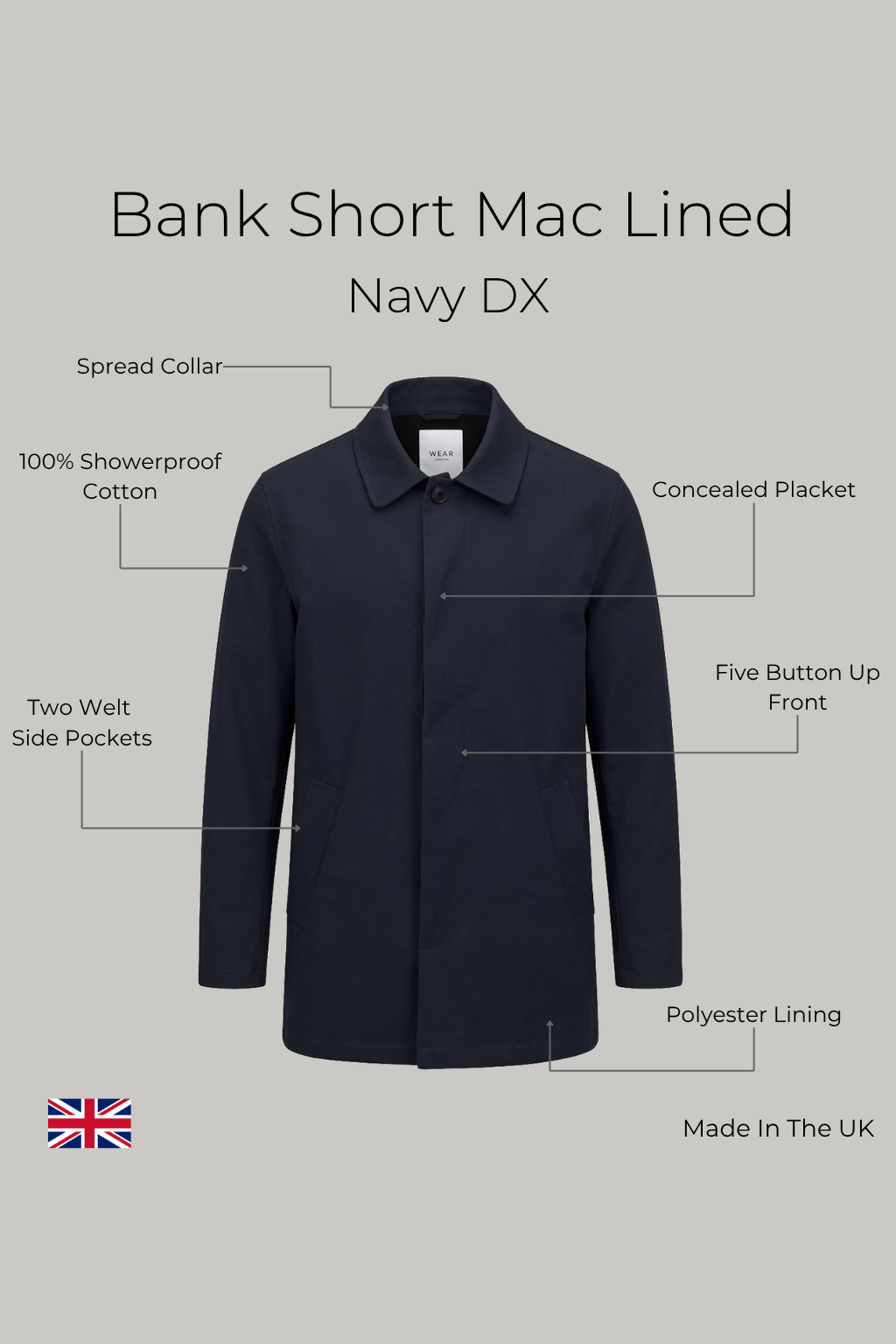 Bank Short Mac Lined - Navy Dx