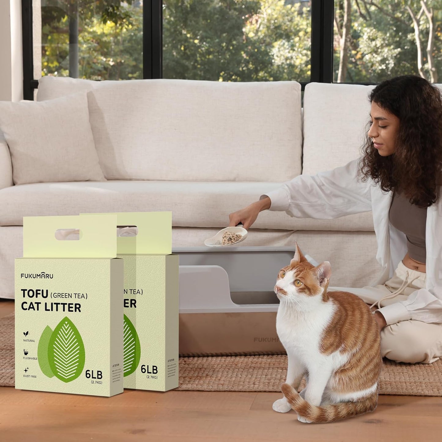 FUKUMARU Green Tea Tofu Cat Litter