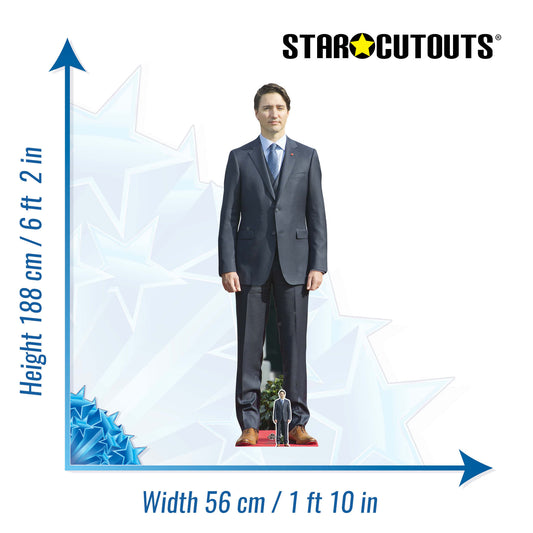 CS732 Justin Trudeau Height 188cm Lifesize Cardboard Cut Out With Mini