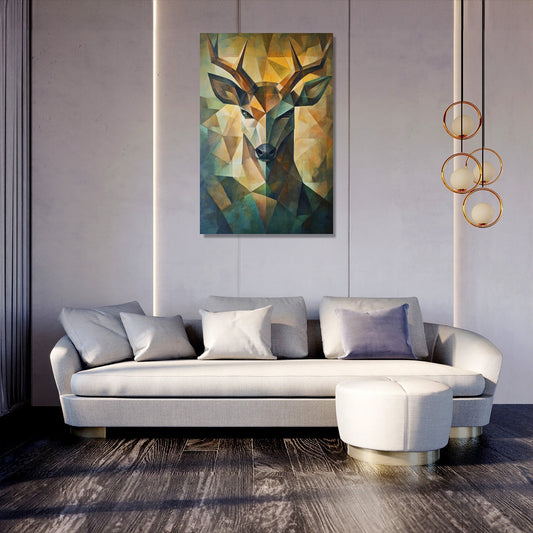 Noble Deer Geometric Canvas