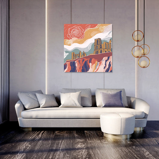 Whitby Abbey Rose Canvas