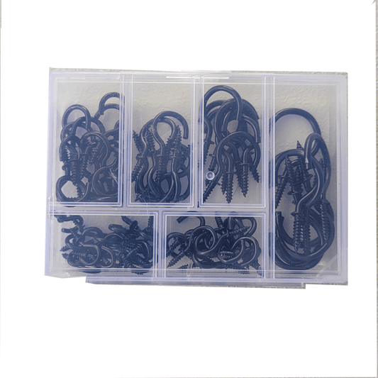75 Pack Strong Black Screw Hooks - Ideal for String Lights