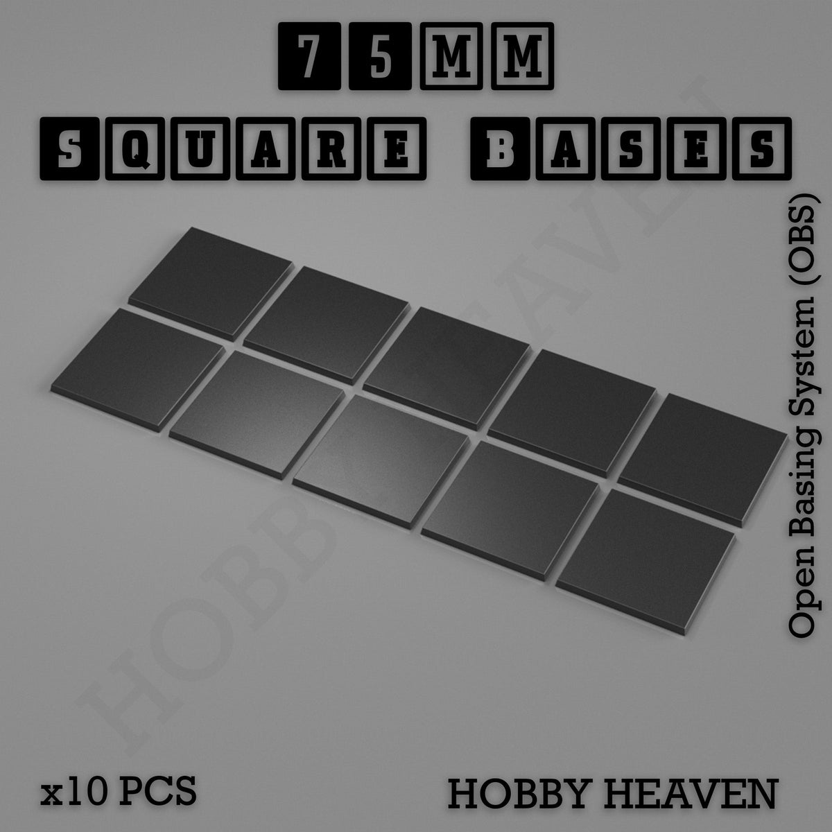 75mm Square Textured Bases 3D Printed