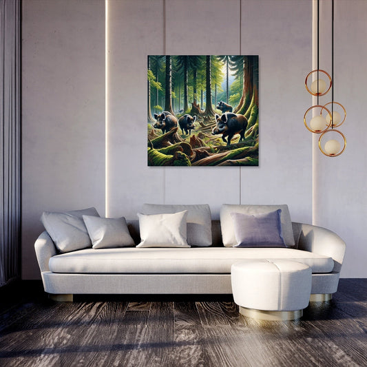 Woodland Boars Canvas